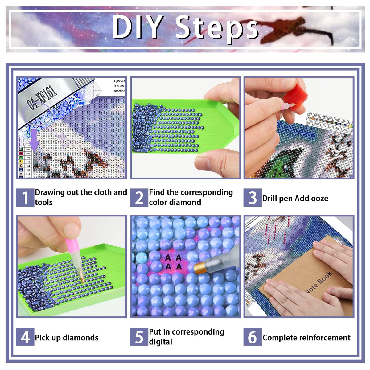 eimivrc 4 Pcs Diamond Painting Kits for Adults-Diamond Art Kits for Adults,DIY Painting for Adult Full Drill Diamond Painting Kits for Home Wall Decor(10x13.8 inch)