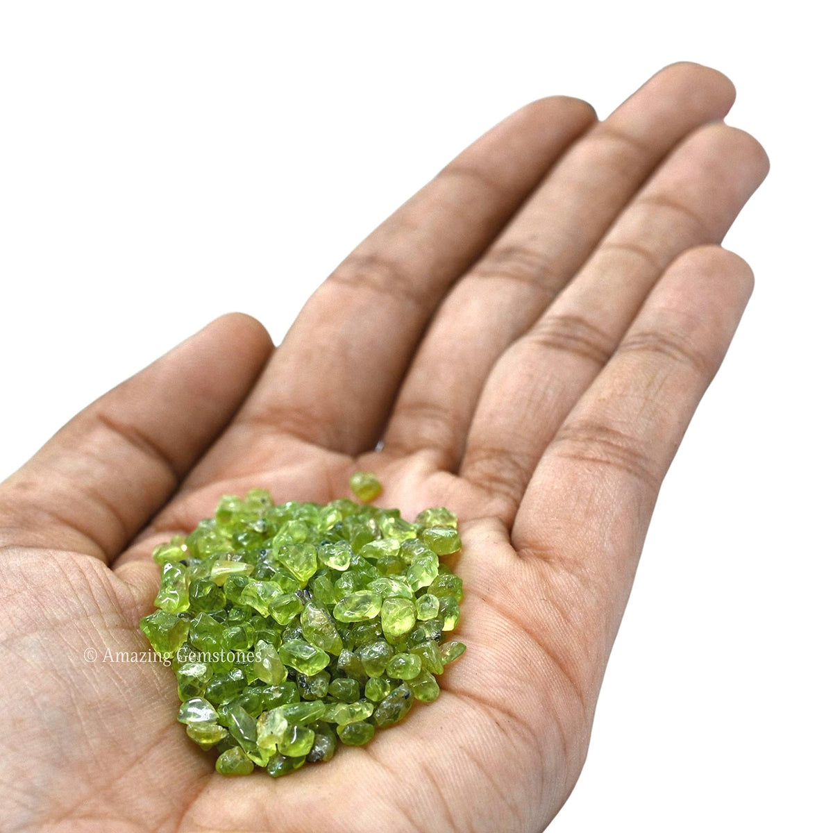 Amazing Gemstone Peridot Crystal Chips & Tiny Crystals - Aquarium Gravel Rocks for Fish Tank Decoration (Natural AAA Grade Gemstones)