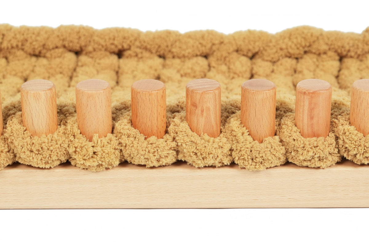 SRYBLT 2-Pack DIY Chunky Knit Blanket Loom, 30.2-inch Long Beech Wood Base with Solid Wood Pegs, Stackable for Portability, Expandable Connections, and Clear Coating (with Brand Name)