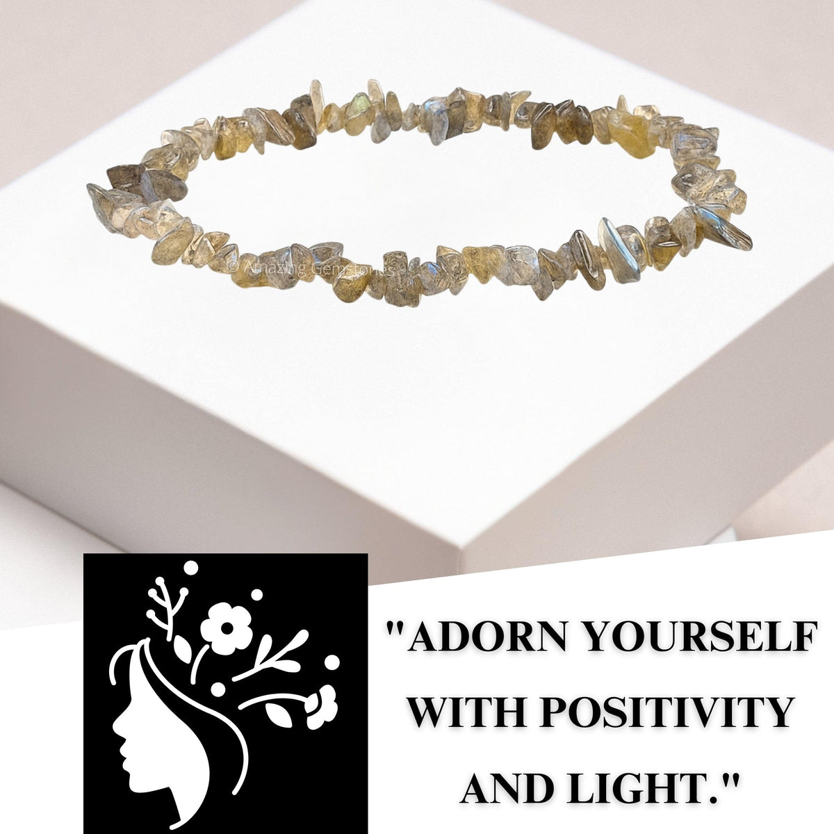 Amazing Gemstone Chips Bracelet (Labradorite)