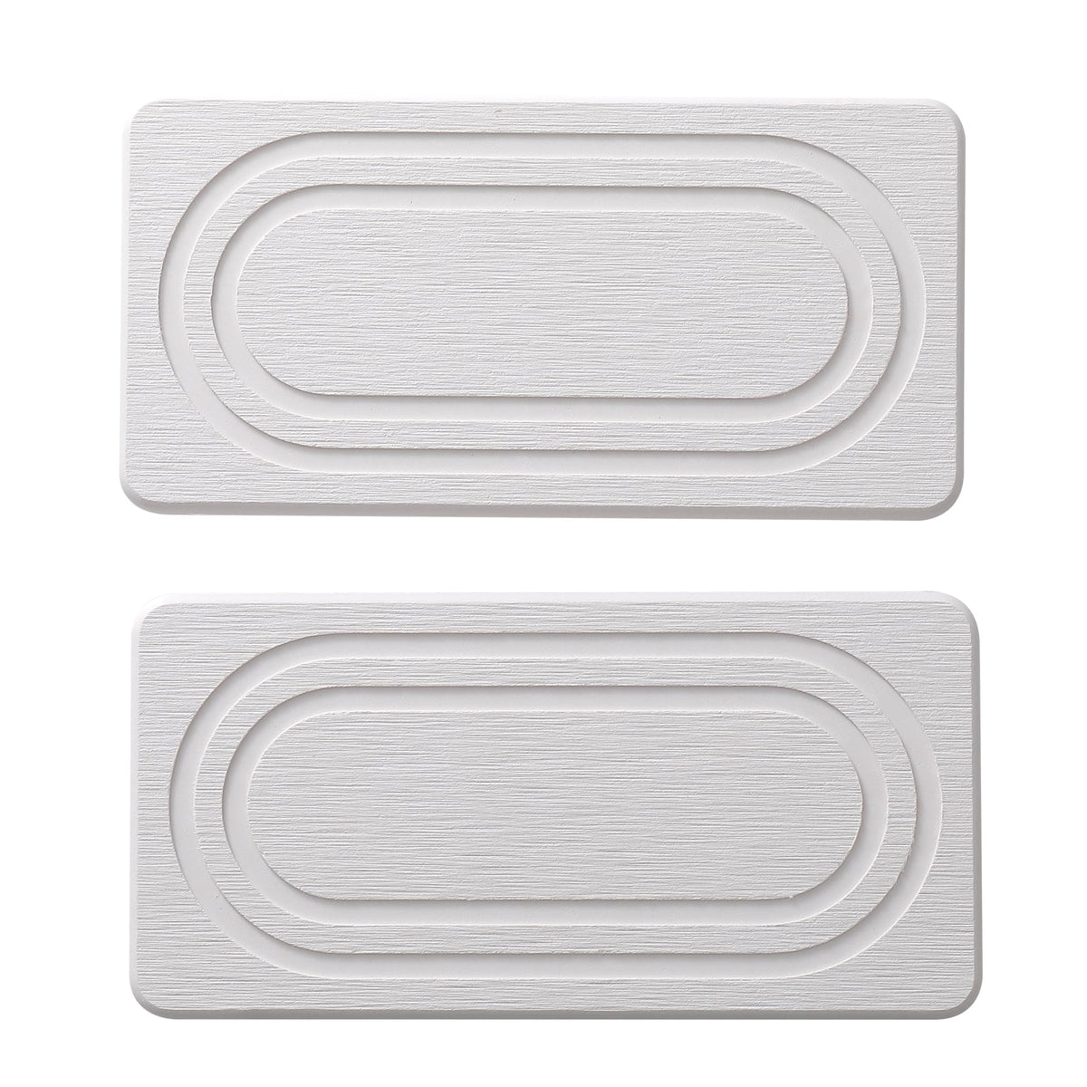2PCS Water Absorbing Stone Tray for Sink, Quick Drying Diatomite Bathroom Tray Countertop, Stone Drying Mat for Kitchen Counter Faucet, Soap Dish Dispenser Vanity Organizer, White-7.9" x 4"