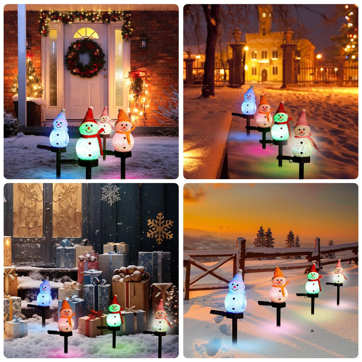 Outdoor Christmas Decorations 2025-Christmas Light Stakes for Yard-Snowman Solar Lights-Snowman Christmas Ornaments for Yard Garden Lawn Landscape Patio Walkway Decor