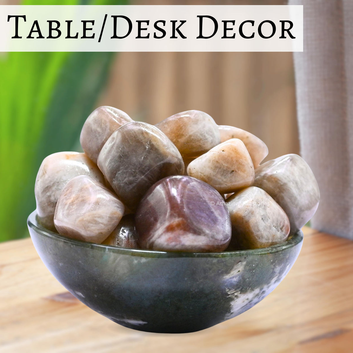 Amazing Gemstone Sun Moonstone Crystal Tumbled Stones Polished Rocks - Natural Gem Stones for Healing - DIY Crystals for Protection (1 Piece)
