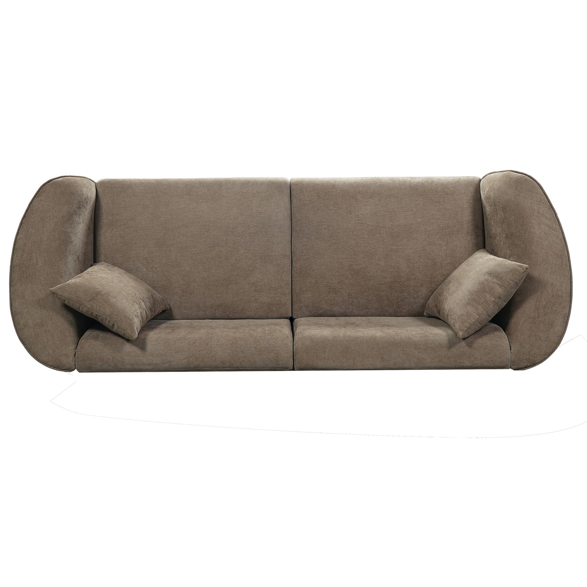 Merax 87" Curved Sofa Comfy Contemporary Upholstered Loveseat with Extra Deep Seats for Living Room Apartment Office, Brown