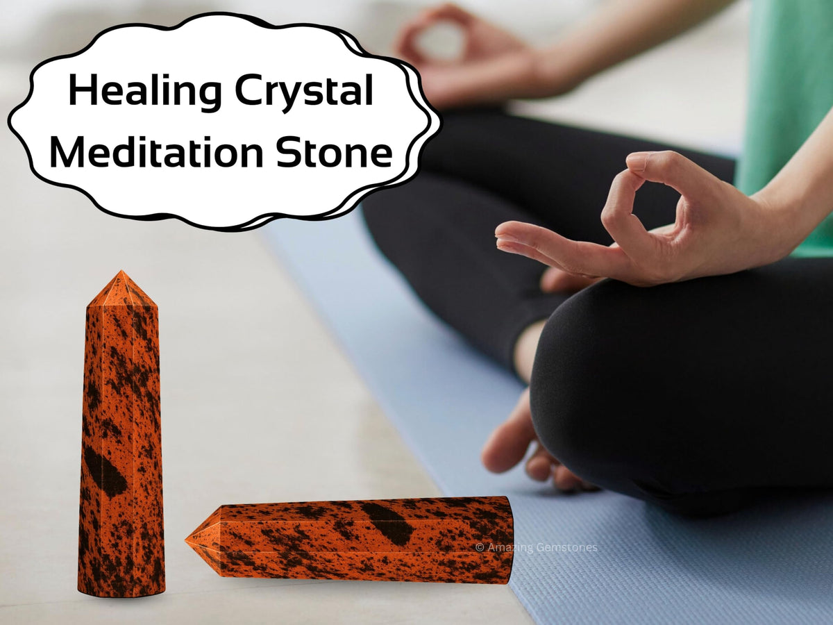 Amazing Gemstone Mahogany Obsidian Crystal Towers ~ Natural Healing Crystal Point Obelisk for Reiki Healing and Crystal Grid (3" to 4" INCH)