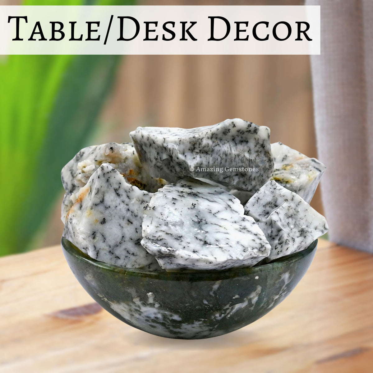 Amazing Gemstone Dendrite Opal Raw Crystals and Healing Stones, Natural Rocks For Tumbling - DIY Raw Stones And Crystals (1 Piece)