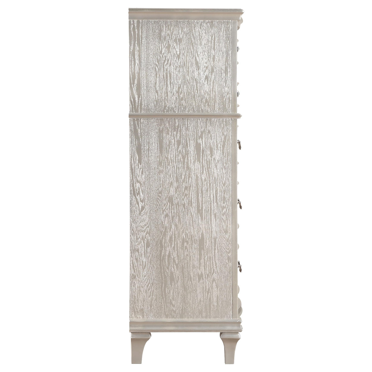 Coaster Home Furnishings - Evangeline - Wood - 6-Drawer Chest with Hexagonal-Shaped Knobs and Felt-Lined Drawer - Bedroom - Modern Classic - Silver Oak - 223395