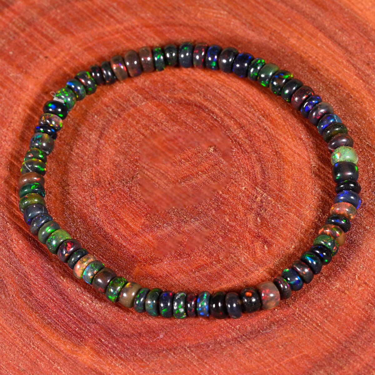 GEMS OF BAY Opal Bracelet (7 Inches, Black)