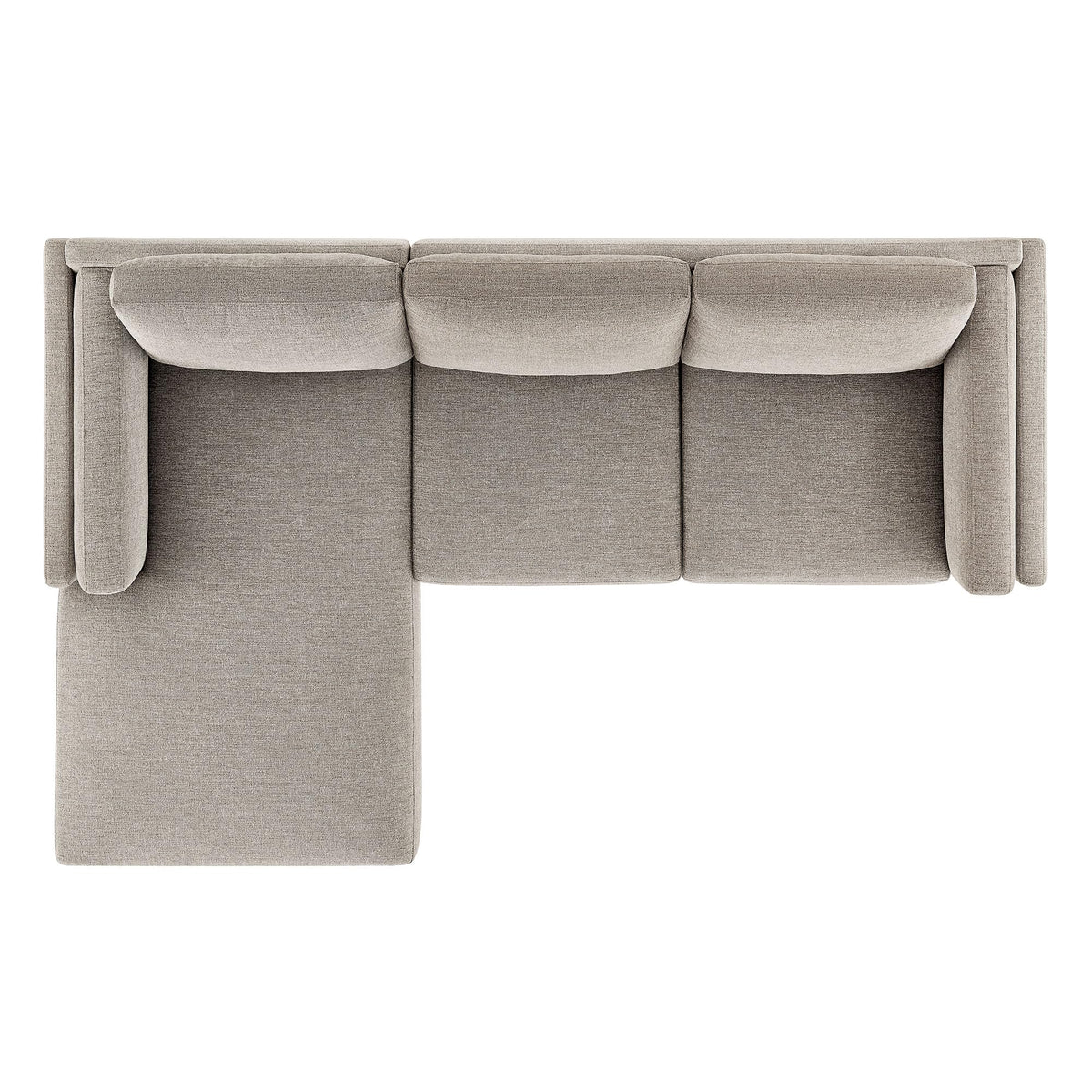 Modway Roscoe Left-Facing Sectional Sofa with Chaise in Pewter - 2-Piece Mélange Chenille Fabric Deep Seat Couch, L Shaped Modular for Living Room or Lounge