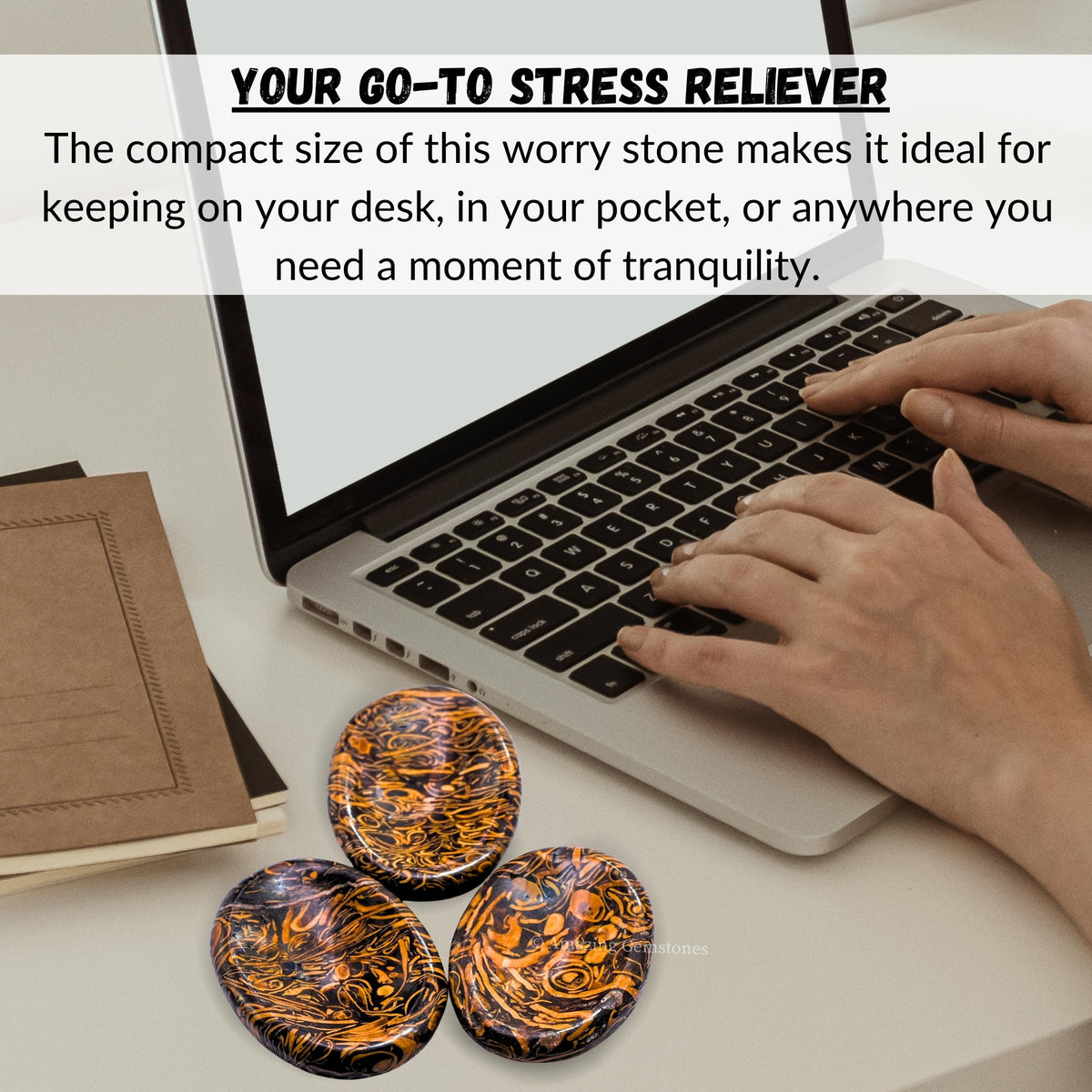 Amazing Gemstone Mariyam Jasper Worry Stone Crystals & Healing Stones - Worry Stones for Stress Relief Gifts - Piedra Crystal Fidget for Meditation - Unique Stocking Stuffers & Birthday Gifts