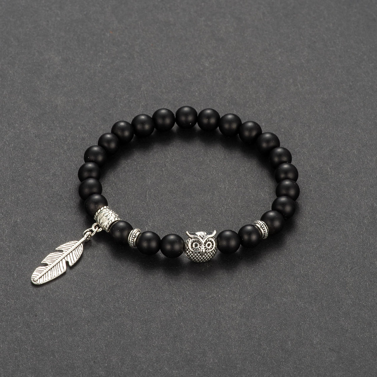 Softones Owl Bracelet, 8mm Natural Stone, Handmade Unisex Bracelet, Spiritual Energy Bracelet for Women and Men for Various Occasions