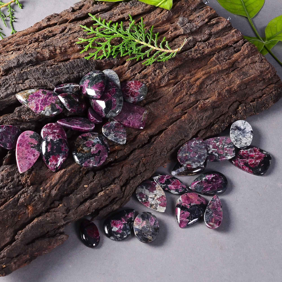 2 pcs Natural Eudialyte Gemstone Wholesale Cabochons Lot, Jewelry Making Loose Gemstone, Polished Home Decor Specimen, DIY, Wire Wrapping, Reiki, Healing Crystals, Bulk Gemstone Deal