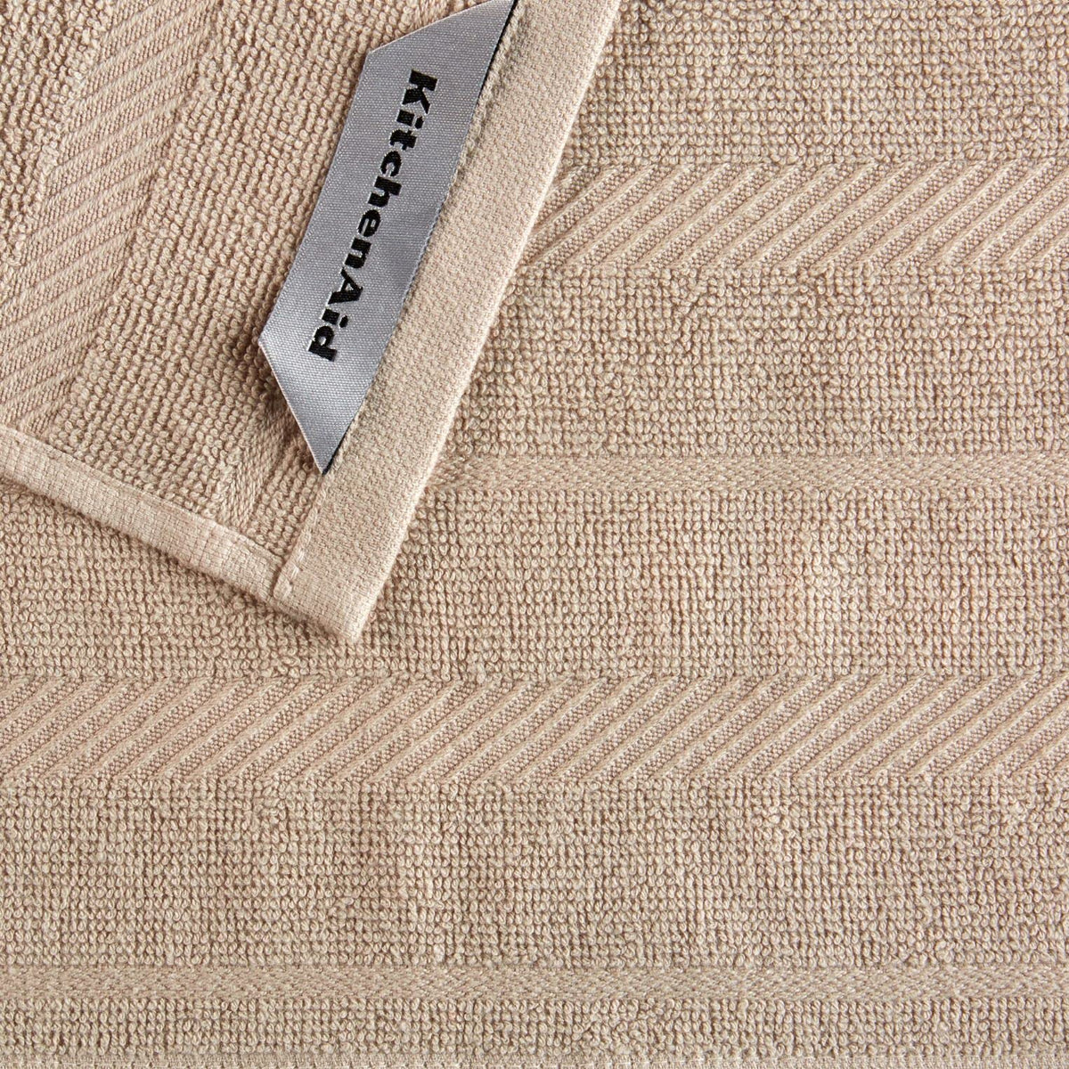 KitchenAid Albany Dishcloth 8 Pack Set, Milkshake/White, 12"x12"