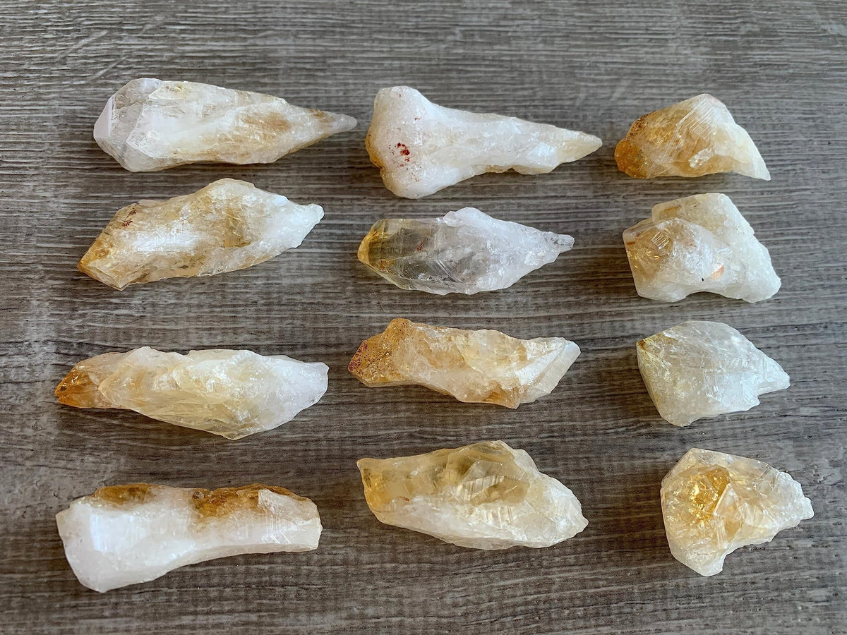 GAF TREASURES Wholesale Citrine Points, Natural Citrine Points, Citrine Points Healing Crystals (Citrine Points, 0.25 Pound)