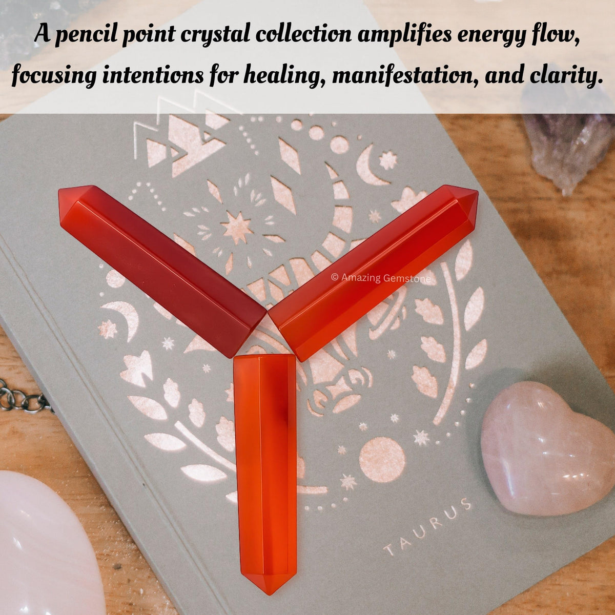 Amazing Gemstone Red Onyx Crystal Points Bulk Healing Crystals - Pack of 3 Single Terminated Healing Wand Point Bulk Crystals for Crafts, Crystal Grid, DIY Work - Premium Crystals for Beginners Gifts