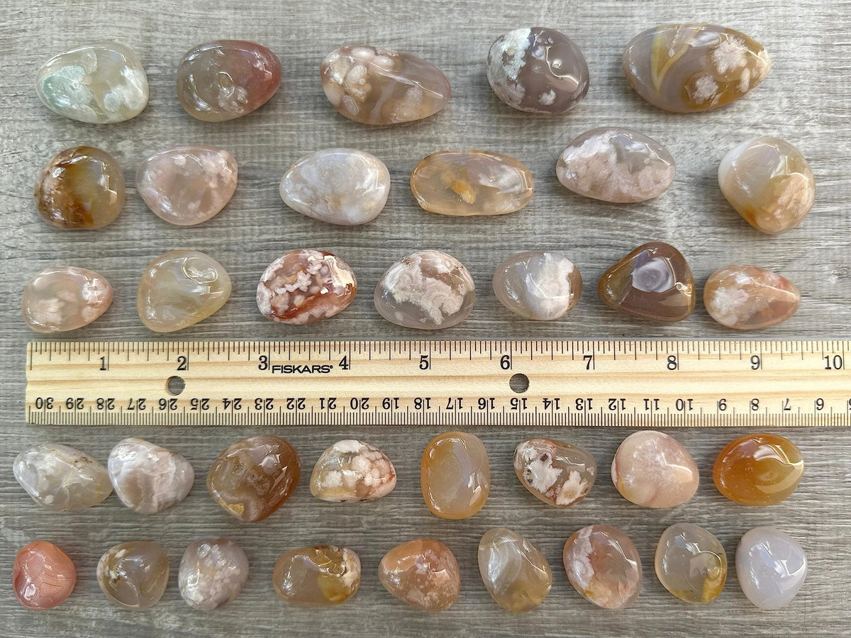 Wholesale Polished Flower Agate Tumbled Stones (0.25 Pound)