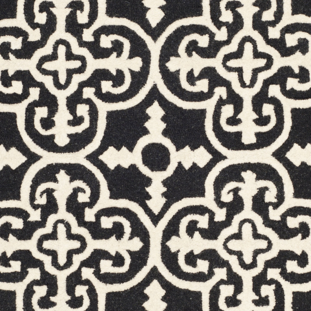 SAFAVIEH Cambridge Collection Area Rug - 9' x 12', Black & Ivory, Handmade Moroccan Wool, Ideal for High Traffic Areas in Living Room, Bedroom (CAM133E)