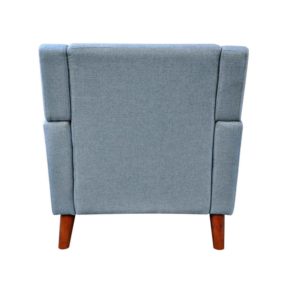 Christopher Knight Home Alisa Mid Century Modern Fabric Arm Chair, Blue and Walnut