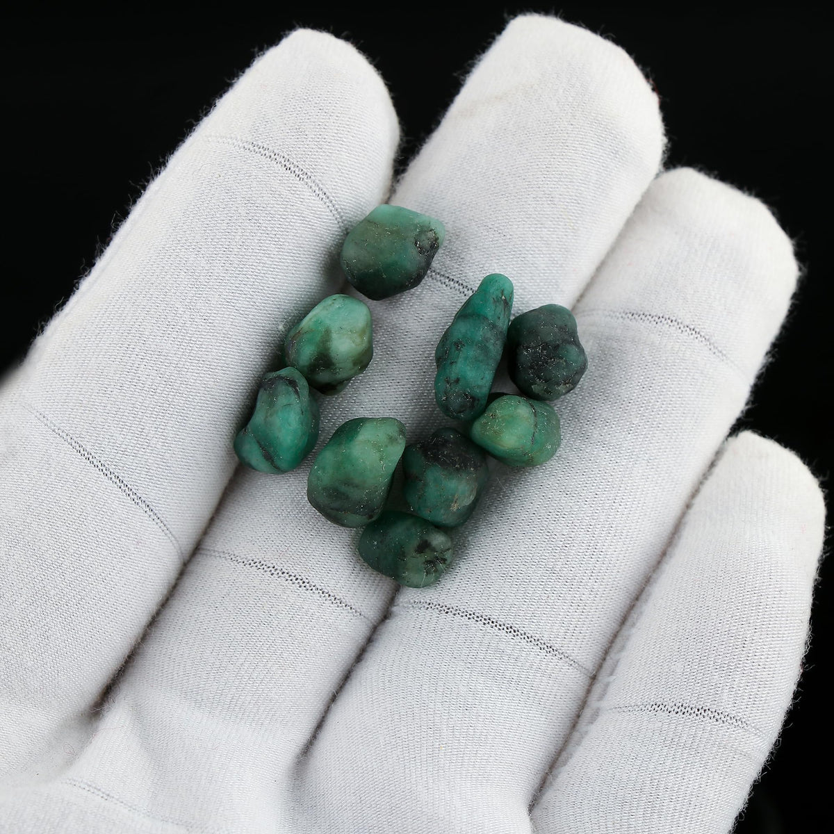 CRYSTALINES (30cts) Natural Emerald Gemstone, DIY Jewelry Making, Reiki & Healing Crystals, Wholesale Rough Stones, Loose Bulk Supplies, May Birthstone, Gem Collection Gifting (8-10pcs)