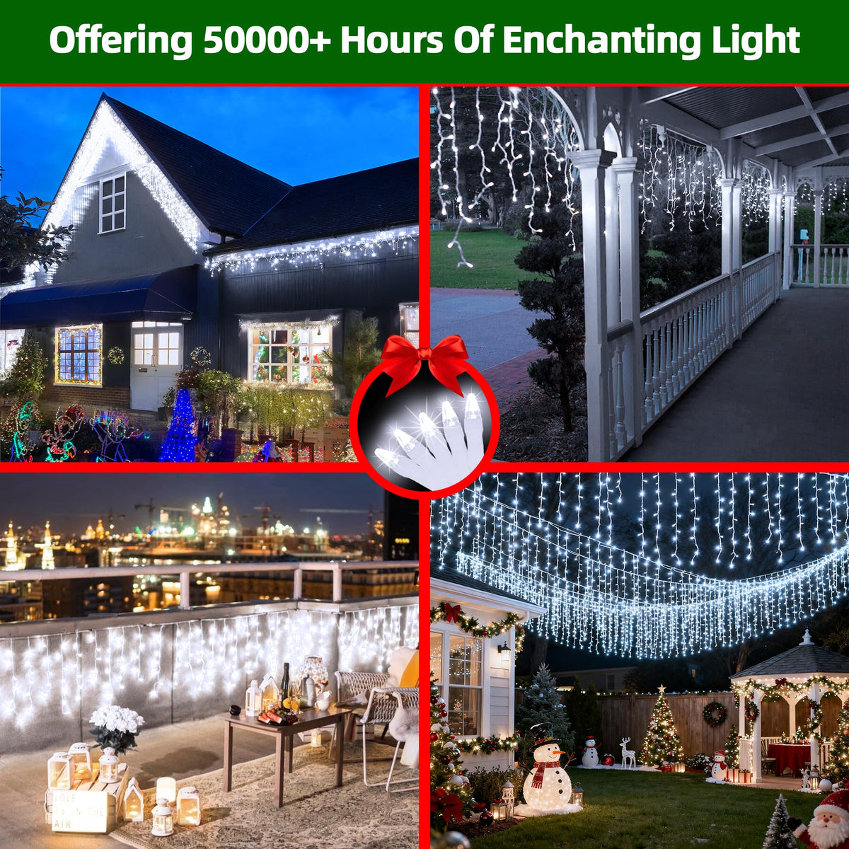 670 LED Christmas Lights with 148 Drops, 66ft 12 Modes Hanging ice String Lights with Timer & Dimmable & Waterproof, Plug-in Fairy Lights for Tree Holiday Wedding Party Christmas Decor Cool White