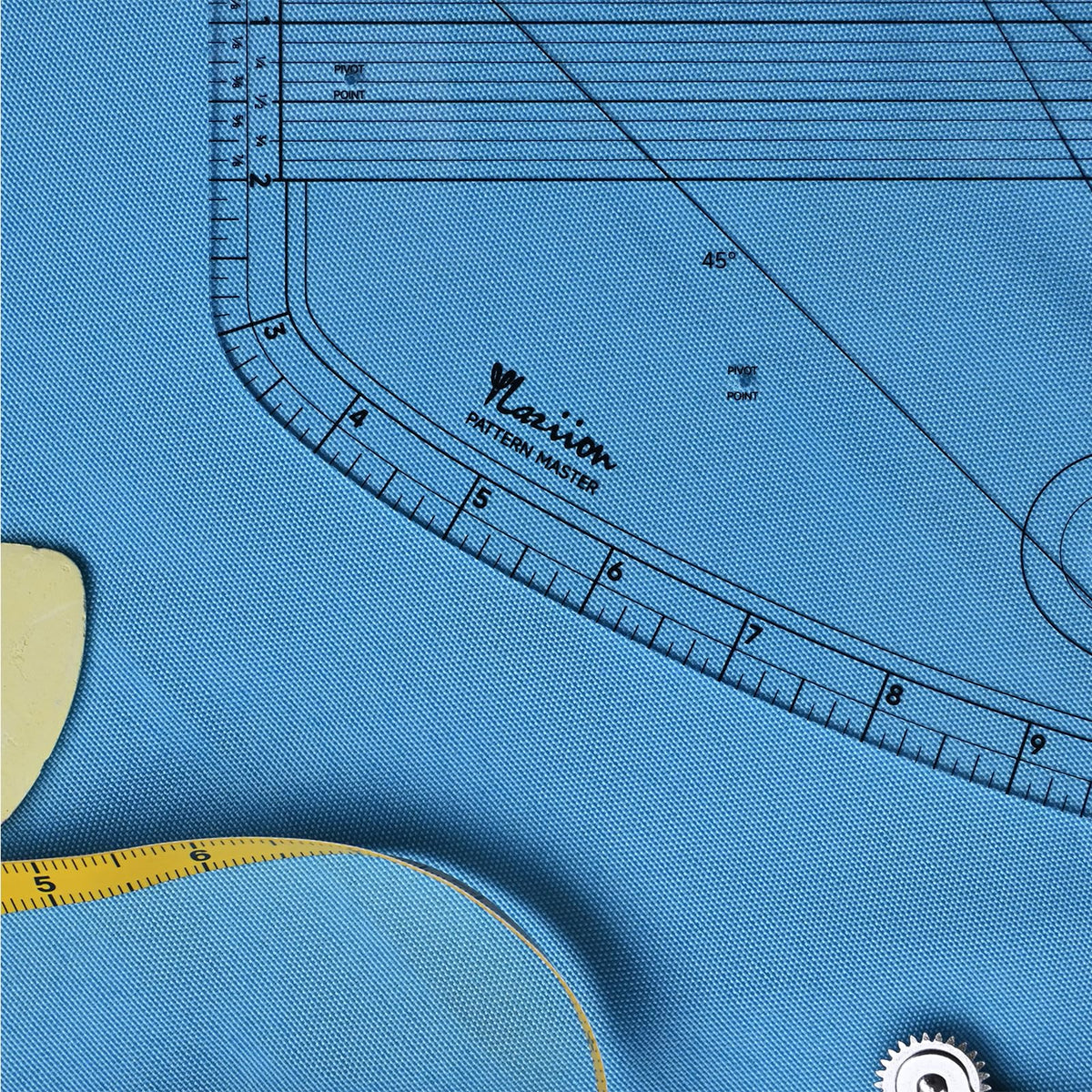 YLaziion 16" Imperial Acrylic Pattern Master Ruler, Clear 16THS Multi-Purpose French Curve Ruler, 45°& 60° Angle Lines, 3mm Non-Yellowing Hip Curve, Vary Form Curve Ruler for Sewing Pattern Making