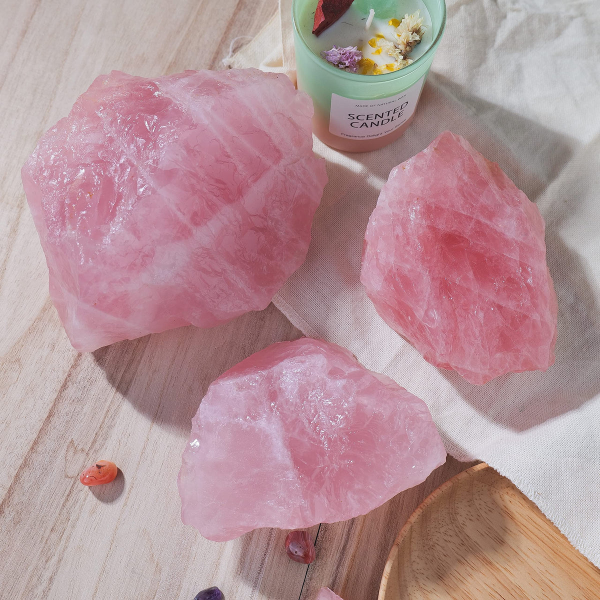 Apengshi 1pcs Rose Quartz Raw Crystal 0.22-0.33lb Natural Crystal Healing Stones Rough Crystal Gemstones for Tumbling, Polishing, Home Decoration, Fish Tank Decoration DIY, Wicca Therapy