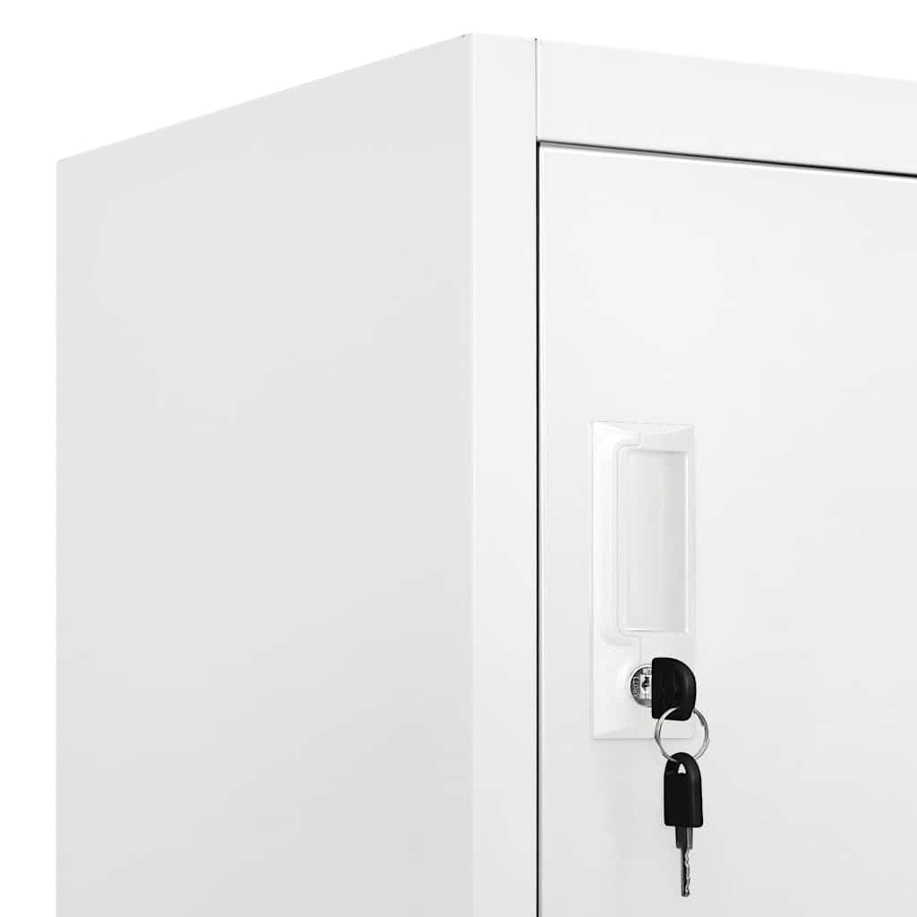 FMPGJLYH 18-Door Industrial Metal Locker Cabinet, Large Vertical Storage Organizer for Office, Gym, and School, Matte Gray Steel Storage Unit 35.4W x 15.7D x 70.9H