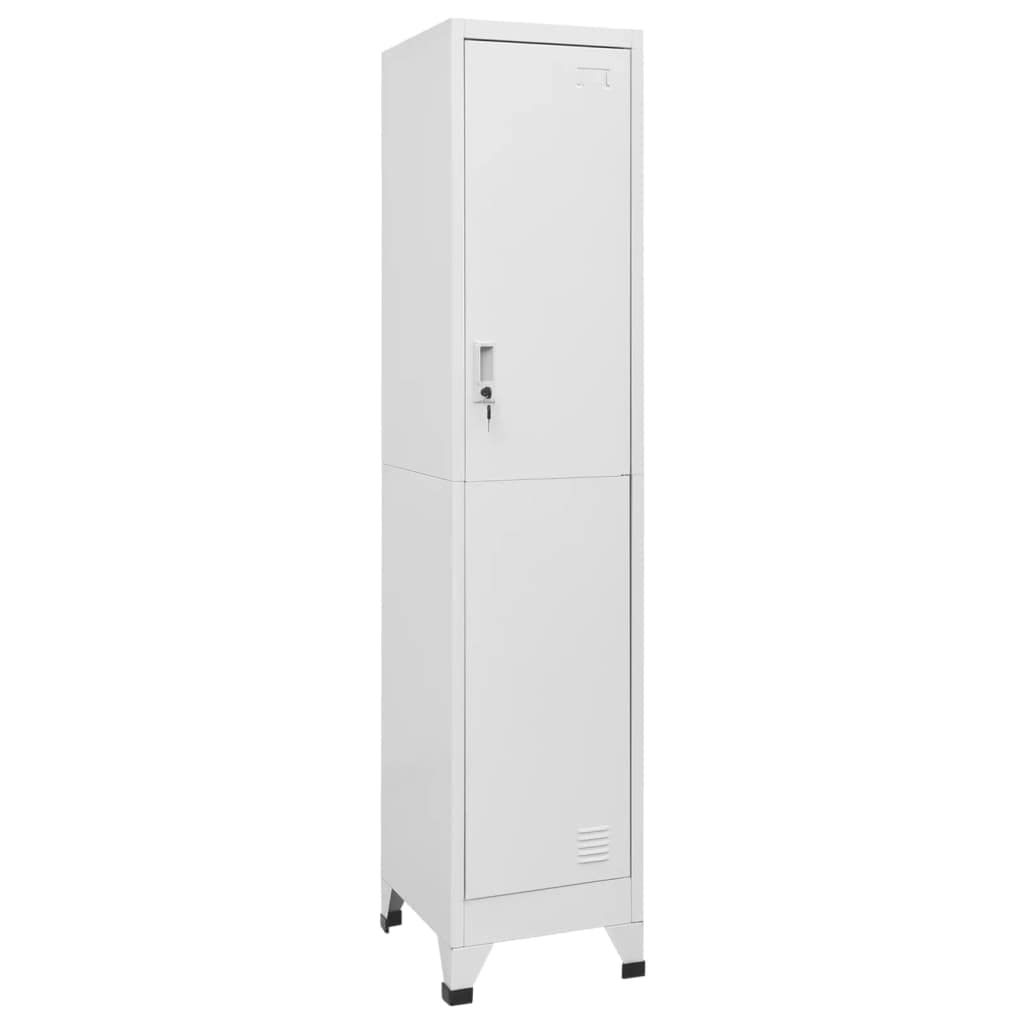CongVVFV Industrial Grey Steel Large Locker Cabinet Rectangular Storage with Cam Lock Keys, Durable Metal Build for Office Utility Room Sports Changing Room, Sleek Matte Finish Easy
