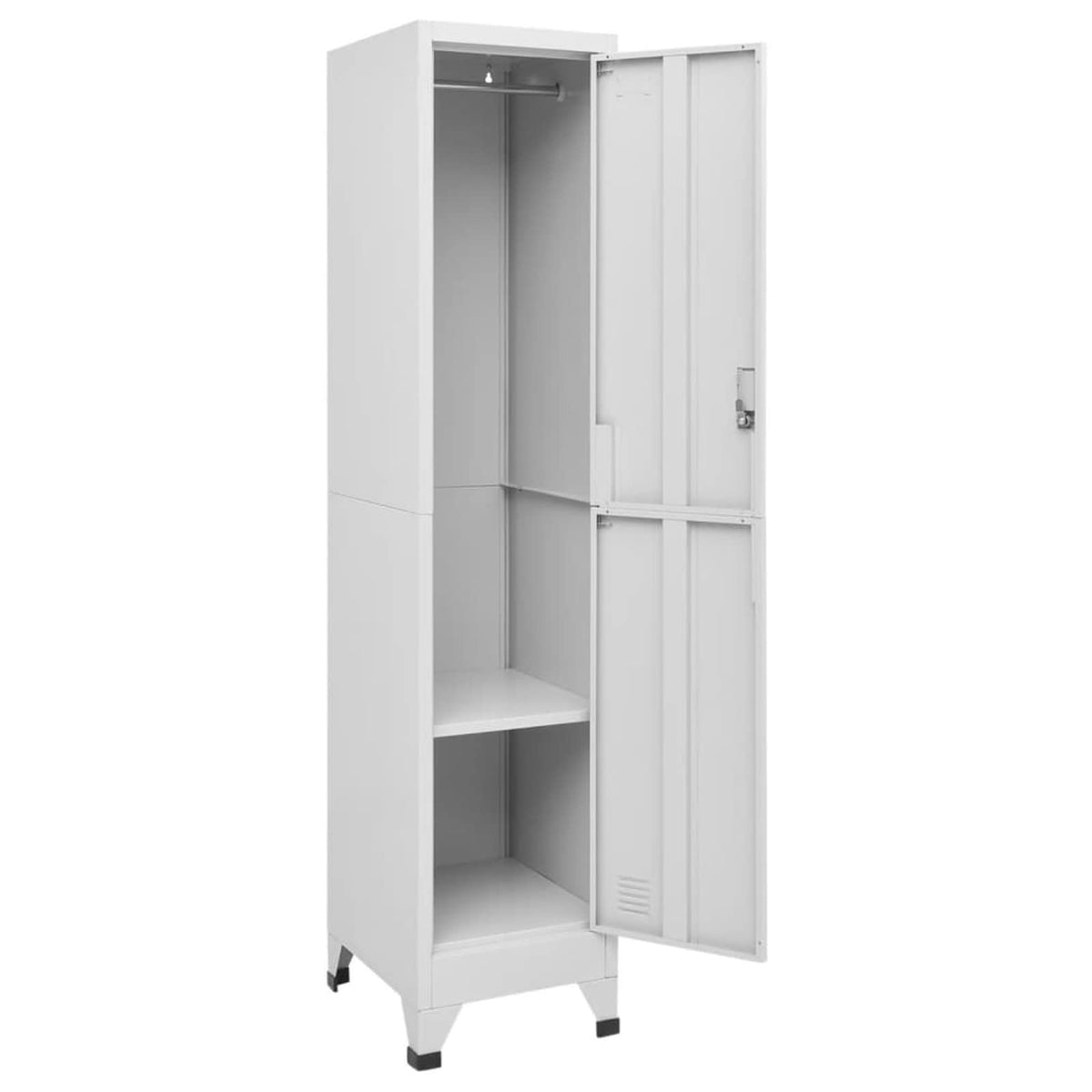 Gecheer Steel Locker Cabinet, Large Storage with Lockable Door, 15inx17.7inx70.9in, Grey Matte Finish, for Office or Sports Changing Rooms