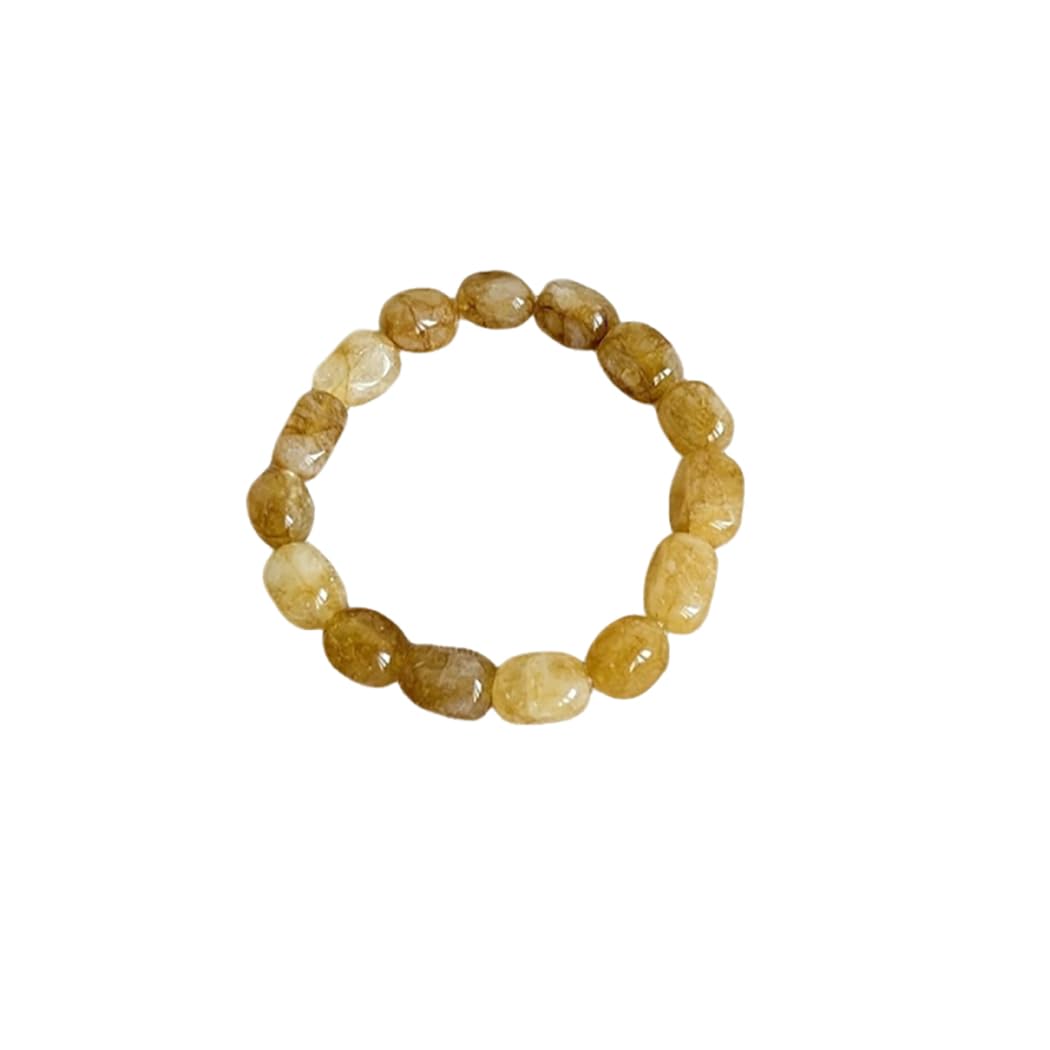 APMUTSS Natural Crystal Beaded Bracelet for Women, Genuine Gemstone Stretch Bracelet 8–10mm Irregular Stone Beads, Colorful Healing Crystal Jewelry for Everyday Wear and Gift