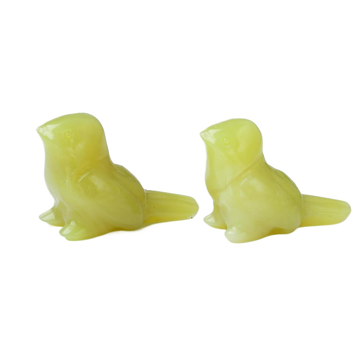 WUYOUSHI 2pcs Crystal Bird Figurines - Lemon Jade Sculptures Decorative Birds Crystal Animal Statues Home Decor Unique Bird Gifts