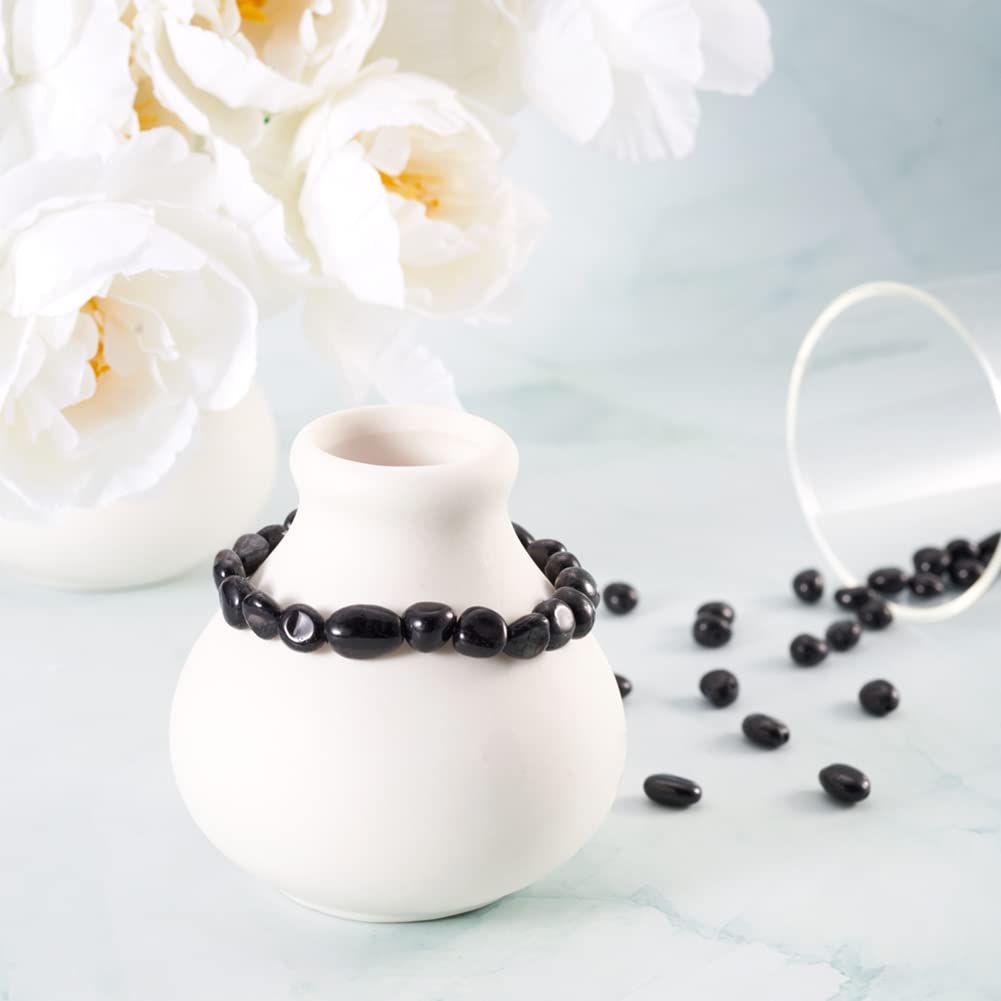 Fashewelry 43Pcs Irregular Natural Black Tourmaline Stone Beads Nugget Tumbled Chakra Healing Gemstone Beads Crystal Healing Loose Beads 8-10x7-8mm for Earring Bracelet Necklace Jewelry