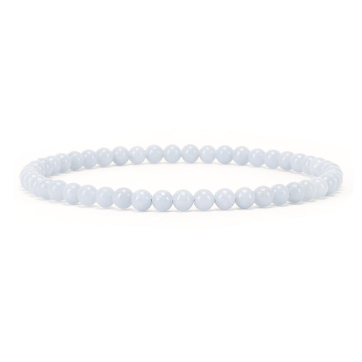 Cherry Tree Collection - Small, Medium, Large Sizes - Gemstone Beaded Bracelets For Women and Men - 4mm Round Beads (Angelite, Small)