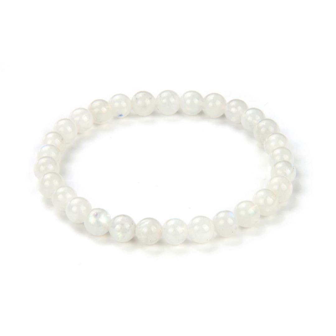Adabele Real Natural Blue Flash Moonstone Bracelet 8 Inch Stretch Gemstone Beaded Bracelet Chakra Healing Crystal Stone Jewelry Women Mom Gift GB6-C37
