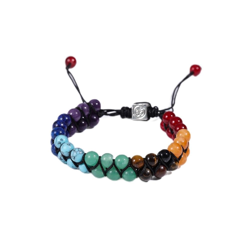 RUPCLALA Hand-woven 7 Chakra Bracelet for yoga relaxation