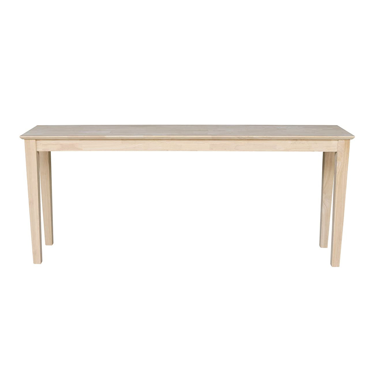International Concepts Shaker Console Sofa Table, Entryway, 72-Inch Long, Solid Parawood, Unfinished