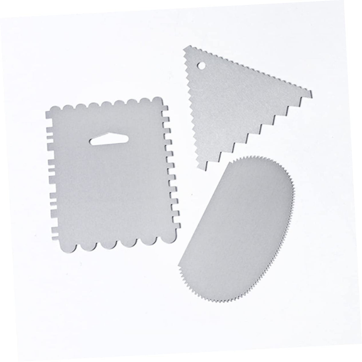 KICHOUSE 4-Piece Cake Scraper Set Stainless Steel and Aluminum Baking Supplies Kitchen Gadget for Smooth Cake Decorating and Frosting