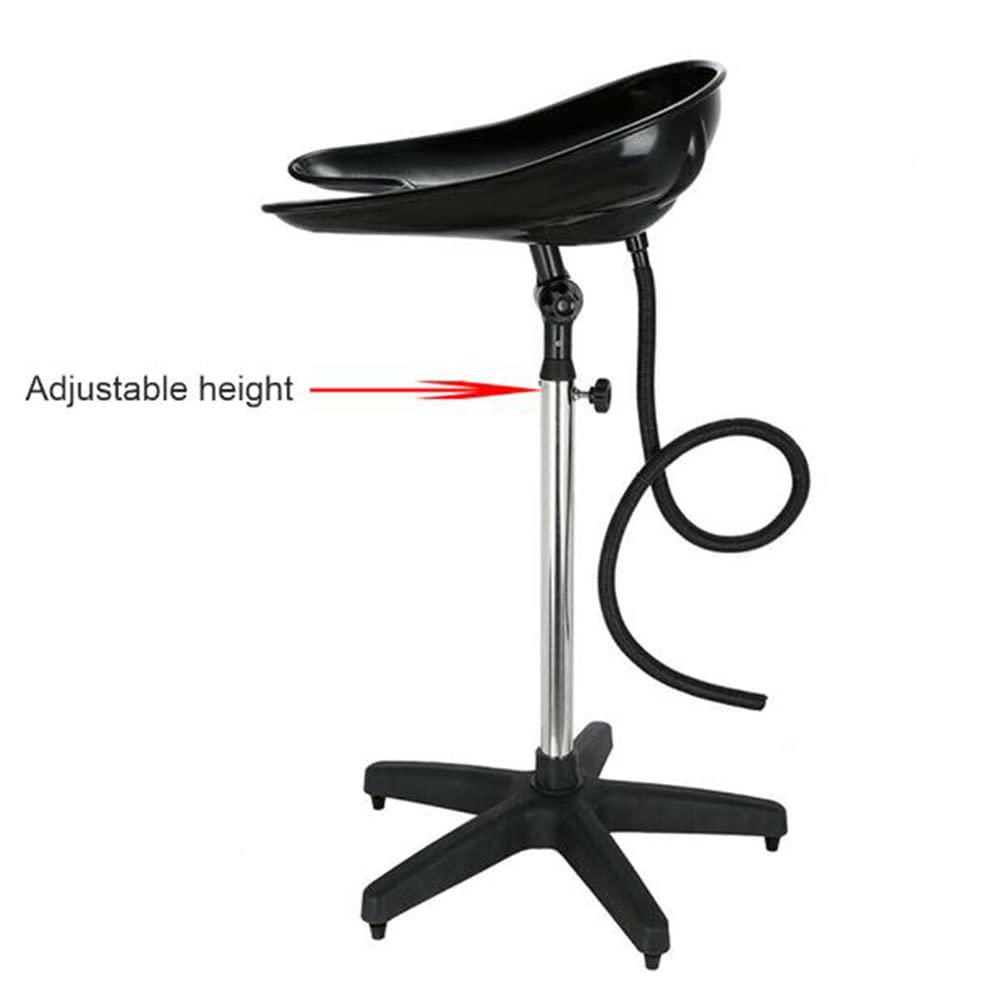 Portable Backwash Shampoo Sink, Mobile Salon Washing Hair Basin Adjustable Shampoo Basin Stand for Professional Use in Salons Barbershop Or Home Use