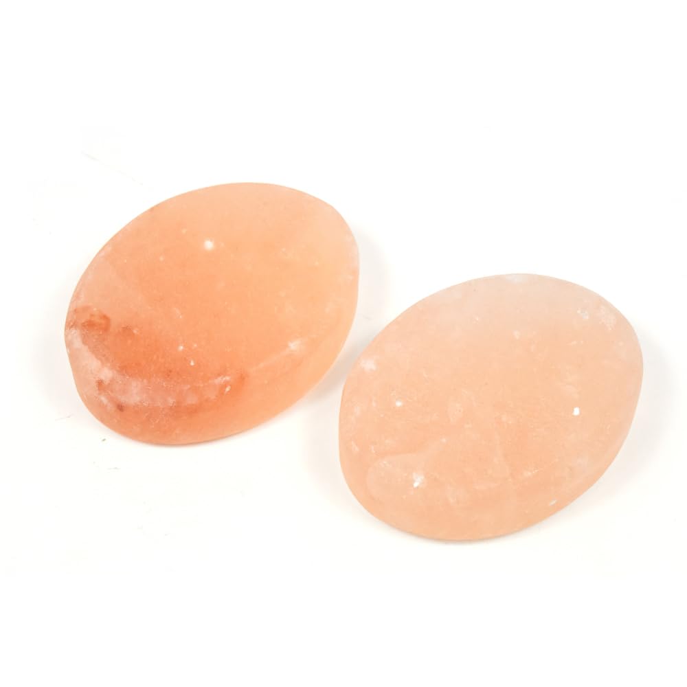QYLHH 2 Pcs Leaf Shape Himalayan Salt Massage Stones Hot Massage Cold Massage Stones Set Warm Rocks Kit for Facial SPA3.93 * 2.76IN(10 * 7CM