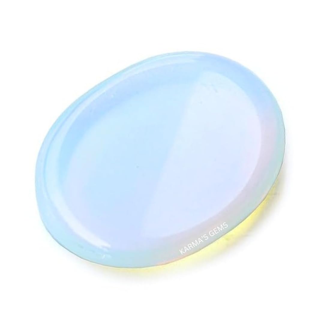 Opalite - Rubbing Natural Thumb Worry Stone - Hold in Your Hand for Relaxation or Anxiety Relief - Enhance Meditation, Aid in Healing the Mind, Body and Spirit