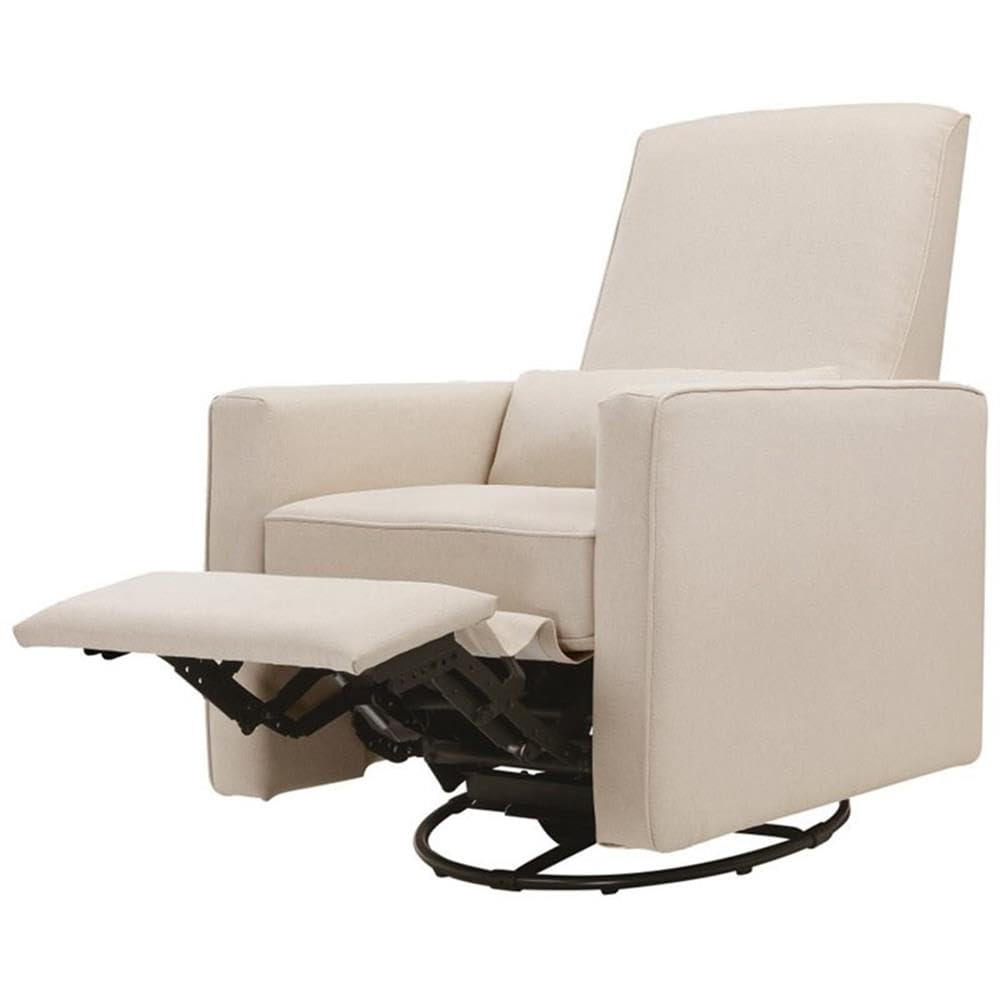 Davinci Piper 360° Swivel Rocker Recliner Chair - Glider Rocking Chair for Nursery and Living Room- GREENGUARD Gold, FSC & Certi-PUR US Certified - Ultra Comfy Glider Recliner Nursery Chair - Cream