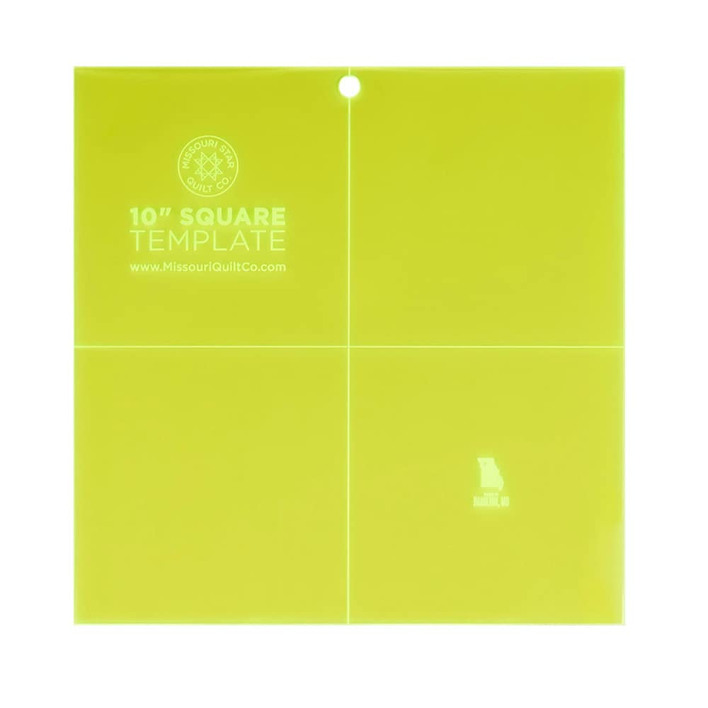 Acrylic Quilting Template Square 10" | Great for Making Fabric Squares and DIY Layer Cakes | Patchwork Quilt Supplies for Cutting Patterns, Sewing, and Blanket Making