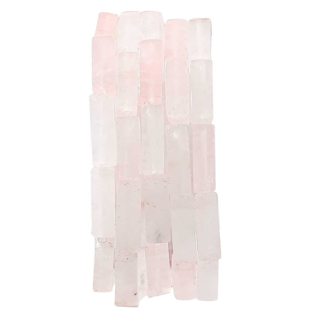 BEADIA Natural Rose Quartz Crystal Tube Beads 13x4mm 30pcs Rectangle Loose Semi Gemstone Beads for Jewelry Making Design
