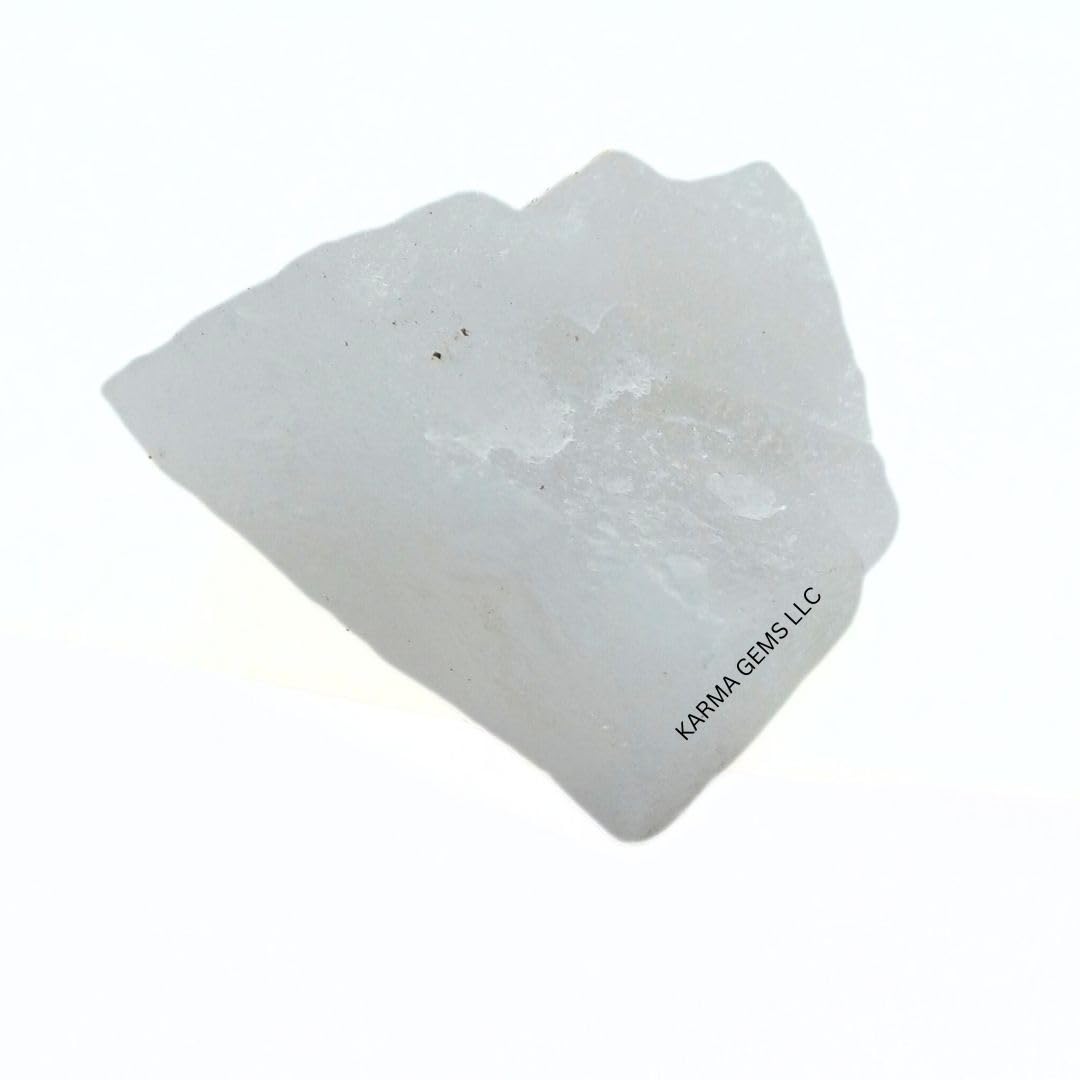 Karma Gems 5 Pcs White Quartz Natural Crystals - Raw Cool Agate Crystal Stones - Rocks for Tumbling Collections for Kids - Chakra Healing Gemstones - Meditation and Reiki Stones