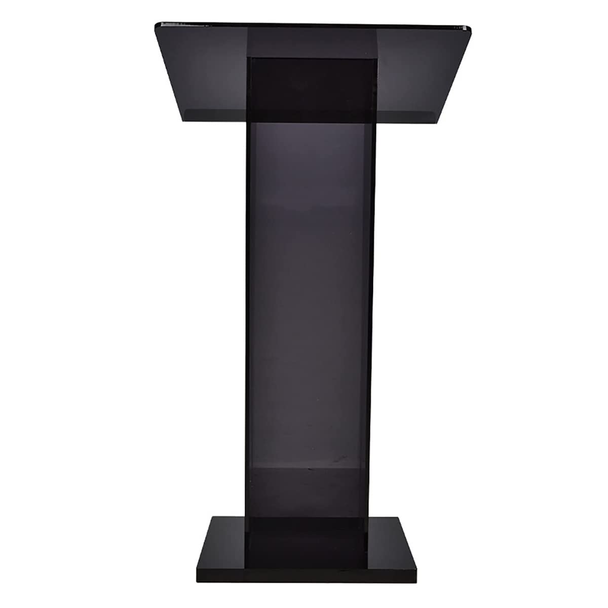 ZEELYDE Lectern Podium Stand,Media Podium Table Black Transparent Podium for, Church, Award Ceremony, Party Stage