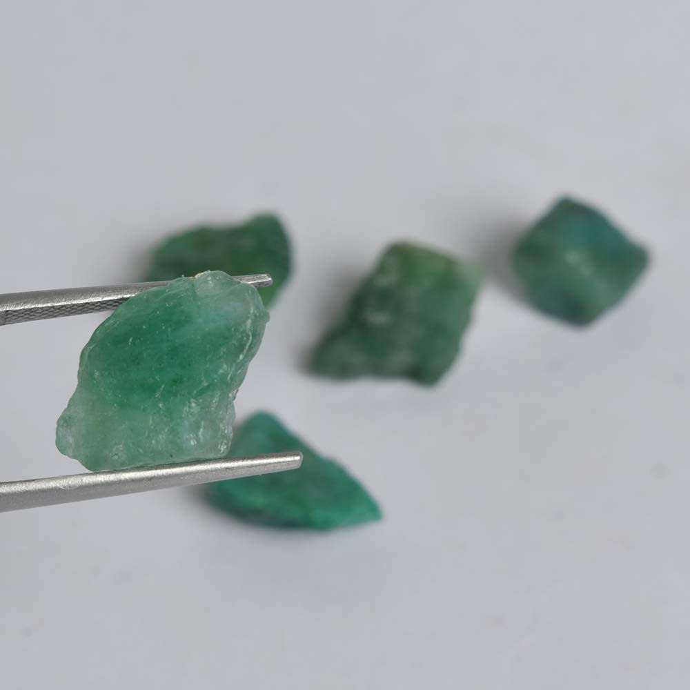 GEMHUB Natural Green Emerald 41.00 Ct Lot of 5 Pcs Rough Emerald Loose Gemstone For Jewelry Making