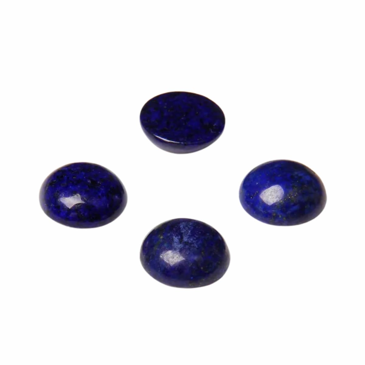 20pcs 10mm Natural Stone No Hole Lapis Lazuli Semicircle Smooth Cabochons Beads Healing Chakra Crystal Stone Bead for Jewelry Making Rings Earrings Necklace Bracelet DIY Crafts