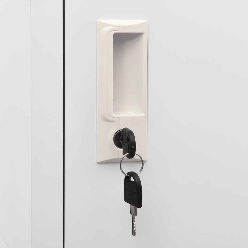 CongVVFV Industrial Grey Steel Large Locker Cabinet Rectangular Storage with Cam Lock Keys, Durable Metal Build for Office Utility Room Sports Changing Room, Sleek Matte Finish Easy