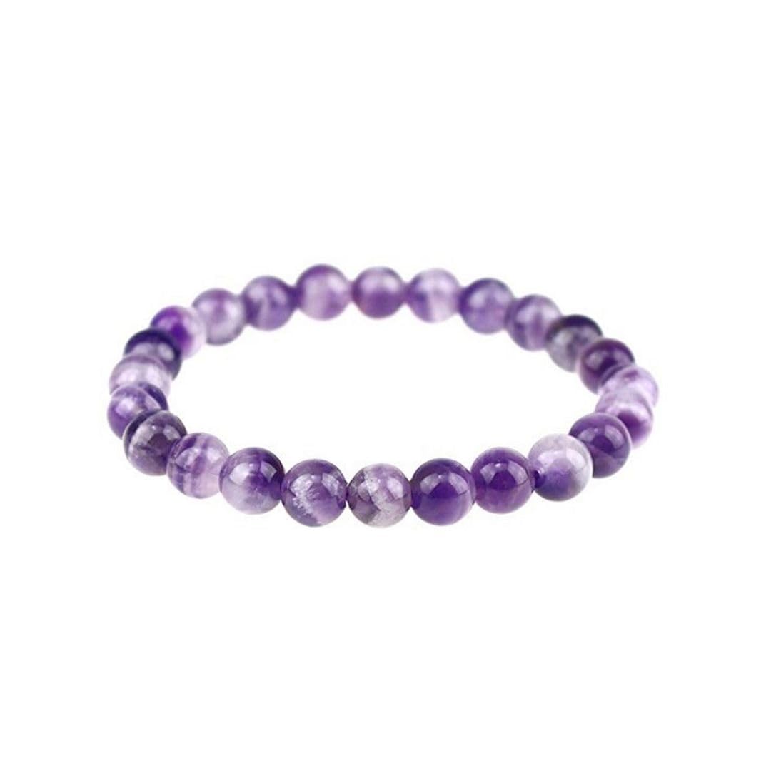 Adabele Real Natural Purple Amethyst Gemstone Beaded Bracelet 7 inch Stretch Chakra Healing Crystal Stone Jewelry Women Mom Gift (Unisex) GB8-16