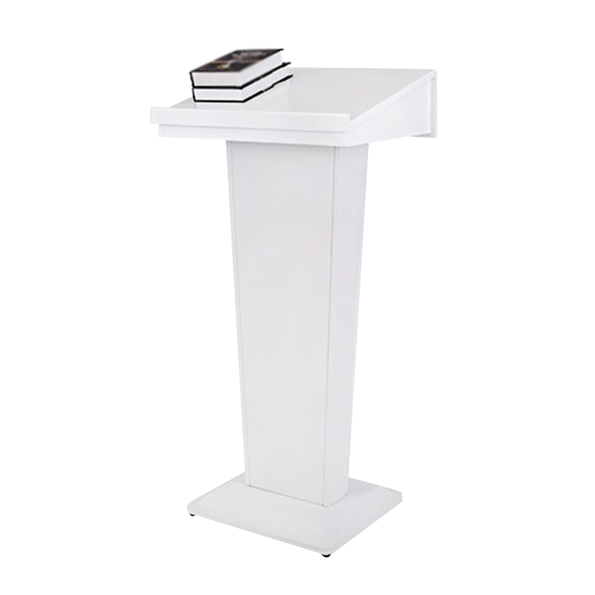 Lectern Podium Stand, Podium,Tilt Design Standing Desk Host Stage Speaking Reading Table, for Classroom Conference and Auditorium/White/58x48x120cm